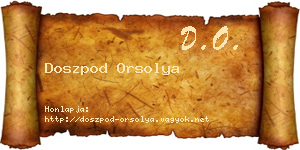 Doszpod Orsolya névjegykártya